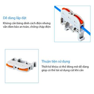 Cút nối dây điện 2 đầu gắn thanh ray tủ điện KV121