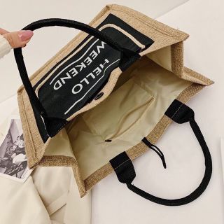 Túi cói tote hello weekend đi du lịch đi biển dùng hàng ngày phong cách Hàn Quốc