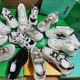 Giày Thể Thao Nữ Chất Liệu Da Phối Vải Thoáng Khí