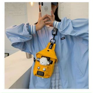 Túi Đeo Chéo Kèm Gấu Bông Con Cừu - Túi Bao Tử Canvas Kèm Gấu Phong Cách Hàn Quốc - Túi Tote Gấu Bông Xinh Yêu