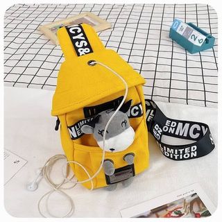 Túi Đeo Chéo Kèm Gấu Bông Con Cừu - Túi Bao Tử Canvas Kèm Gấu Phong Cách Hàn Quốc - Túi Tote Gấu Bông Xinh Yêu