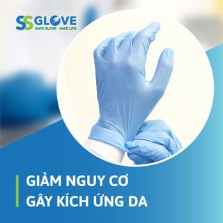 Găng Tay Y Tế SSG Nitrile Exam Gloves không bột, màu xanh 1 Hộp 100 chiếc (size S/ M/ L)