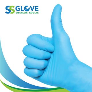 Găng Tay Y Tế SSG Nitrile Exam Gloves không bột, màu xanh 1 Hộp 100 chiếc (size S/ M/ L) giá sỉ