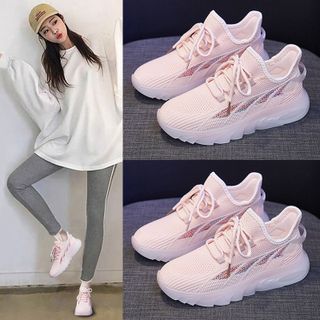 Giày thể thao nữ đế mềm thoáng khí, dệt kim cao cấp, giày thể thao hàn quốc, giày nữ