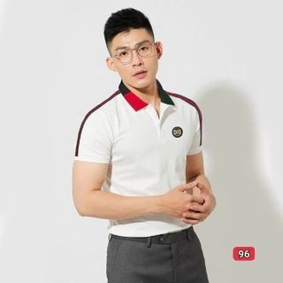 Áo thun cổ tròn phối logo