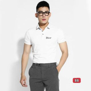 Áo thun cổ tròn phối logo