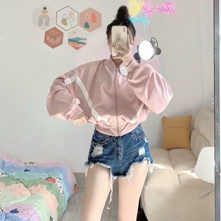 Áo khoác dù croptop form rộng cánh dơi 2 lớp