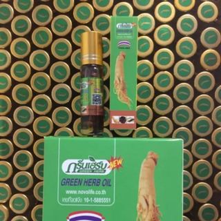 Dầu Gió Lăn Thảo Dược và Nhân Sâm (NEW) GREEN HERB OIL - Thái Lan chuẩn