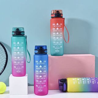 [DG103] Bình Nước Refill Có Vạch Báo Giờ 1 Lít