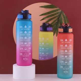 [DG103] Bình Nước Refill Có Vạch Báo Giờ 1 Lít