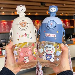 [DG104] Bình Nước Ngộ Nghĩnh 600ML Có Quai Đeo