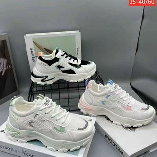 Giày thể thao nữ chất da phối vải thoáng khí