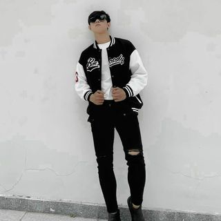 Áo khoác dù kiểu bomber logo Bmoody cá tính, thời trang
