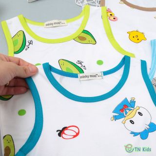 Bộ ba lỗ phối viền bé trai bé gái chất thun lạnh