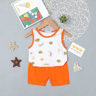 Bộ ba lỗ phối viền bé trai bé gái chất thun lạnh