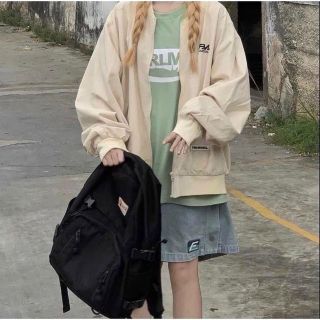 Áo khoác da lộn 2 lớp lót dù in FM form dưới 70kg
