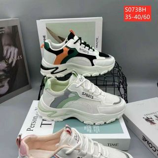 Giày thể thao nữ chất da phối vải thoáng khí S073