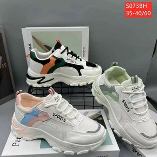 Giày thể thao nữ chất da phối vải thoáng khí S073