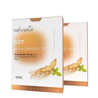Bột nhân sâm đất sét dưỡng sáng da tăng độ đàn hồi da Rakisuta 100g