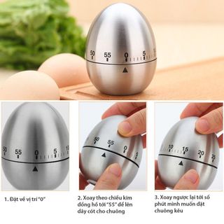 [Quà tặng là móc đinh treo tường] Đồng hồ hẹn giờ nấu ăn báo thức Quả Trứng, đồng hồ hẹn giờ đếm ngược cơ học