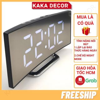 Đồng hồ led để bàn, đồng hồ báo thức điện tử với tính năng NIGHT và SNOOZE cao cấp màn hình cong giá sỉ