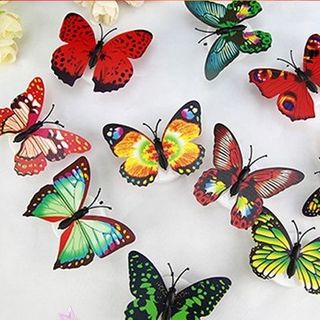 Đèn ngủ LED nhiều màu hình bướm dán tường trang trí phòng ngủ