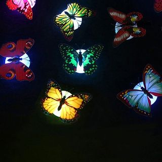 Đèn ngủ LED nhiều màu hình bướm dán tường trang trí phòng ngủ