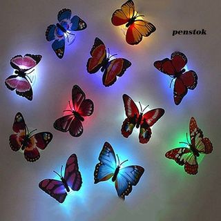 Đèn ngủ LED nhiều màu hình bướm dán tường trang trí phòng ngủ