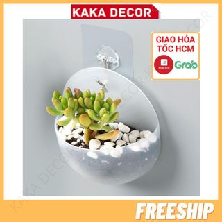 Giỏ hoa treo tường, chậu treo tường bằng nhựa trang trí nhà cửa - Tặng móc treo dán tường giá sỉ