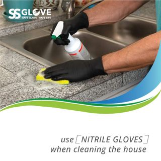 Găng Tay Y Tế SSG Nitrile Exam Gloves không bột, màu đen 1 Hộp 100 chiếc (size S/ M/ L)