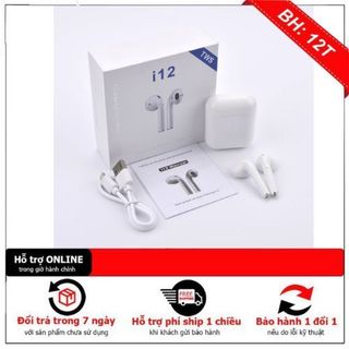 Tai Nghe không dây i12 Cảm Ứng Cực Nhạy, Pin 4 tiếng, Âm thanh HIFI, Bass, Chơi Game, Chống Ồn