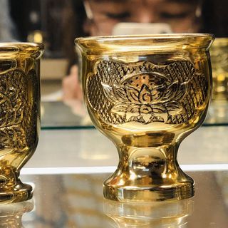 LY RƯỢU SEN BẰNG ĐỒNG 3 KÍCH THƯỚC giá sỉ