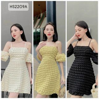Đầm 2 dây trễ vai