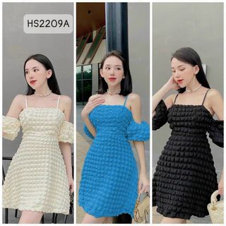 Đầm 2 dây trễ vai