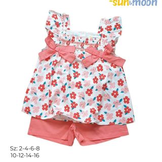 Bộ smock hai nơ đính ngực