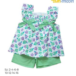 Bộ smock hai nơ đính ngực
