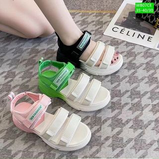 Giày sandal nữ 2 quai ngang đế cao