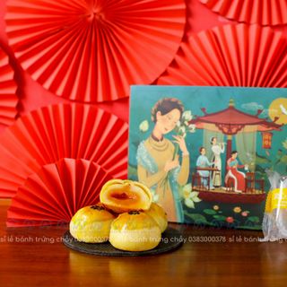 [Có túi xách] Hộp bánh trung thu ngàn lớp nhân trứng chảy 3Q Đài Loan 300g làm quà tặng sang trọng (6 cái)
