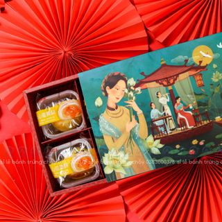 [Có túi xách] Hộp bánh trung thu ngàn lớp nhân trứng chảy 3Q Đài Loan 300g làm quà tặng sang trọng (6 cái)
