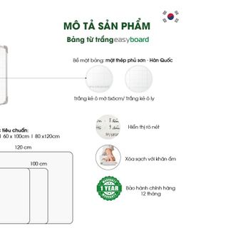 BẢNG TỪ TRẮNG TREO TƯỜNG NHỎ HÀN QUỐC – EASYBOARD
