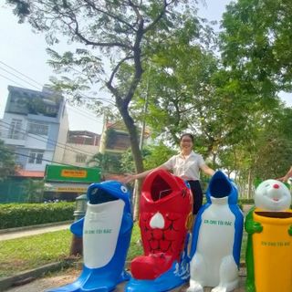 Mô thùng rác hình con vật , thùng rác hình con thú