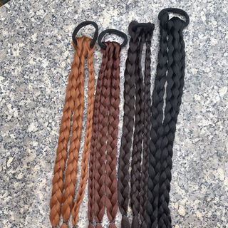 Tóc giả thắt bính line phối màu đẹp