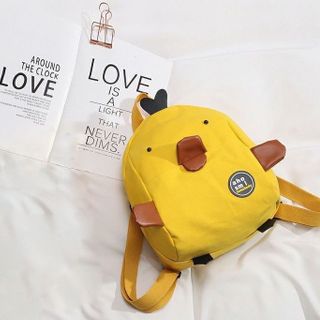 Ba Lô Vải Canvas Hình Chú Vịt Vàng Hoạt Hình Đáng Yêu Dành Cho Trẻ Em