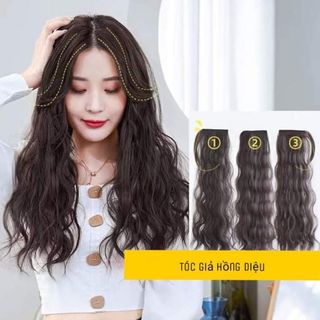 Tóc giả combo 3 kẹp làm dày tóc dáng xoăn thẳng và xù