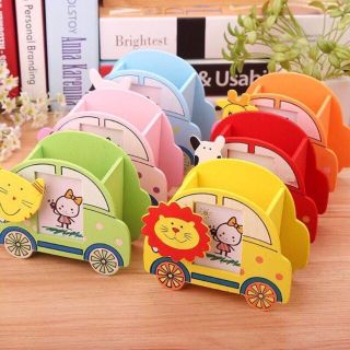 Hộp đựng bút bằng gỗ đa năng họa tiết hoạt hình dễ thương