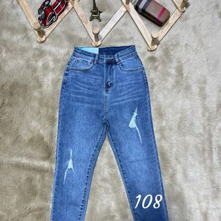 Quần jeans nữ co giãn  rách cào
