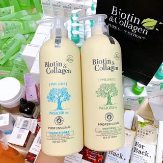 Cặp Dầu Gội Xả Biotin & Collagen Trắng 1000ml Giảm Rụng Tóc, Kích Mọc Tóc, Phục Hồi Tóc Khô Xơ, Hư Tổn