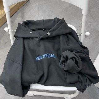 Áo hoodie logo in wzsoffical nón 2 lớp rộng trùm qua đầu form dưới 70kg