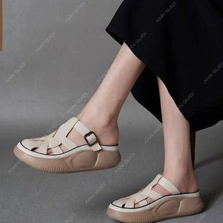 Dép quai nữ sandal da bò chất mềm bóng đế chống trơn trượt &3093 giá sỉ