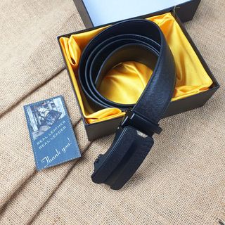 Thắt lưng công sở da bò Safiano 3 lớp phối đồ sơ mi bản 35mm